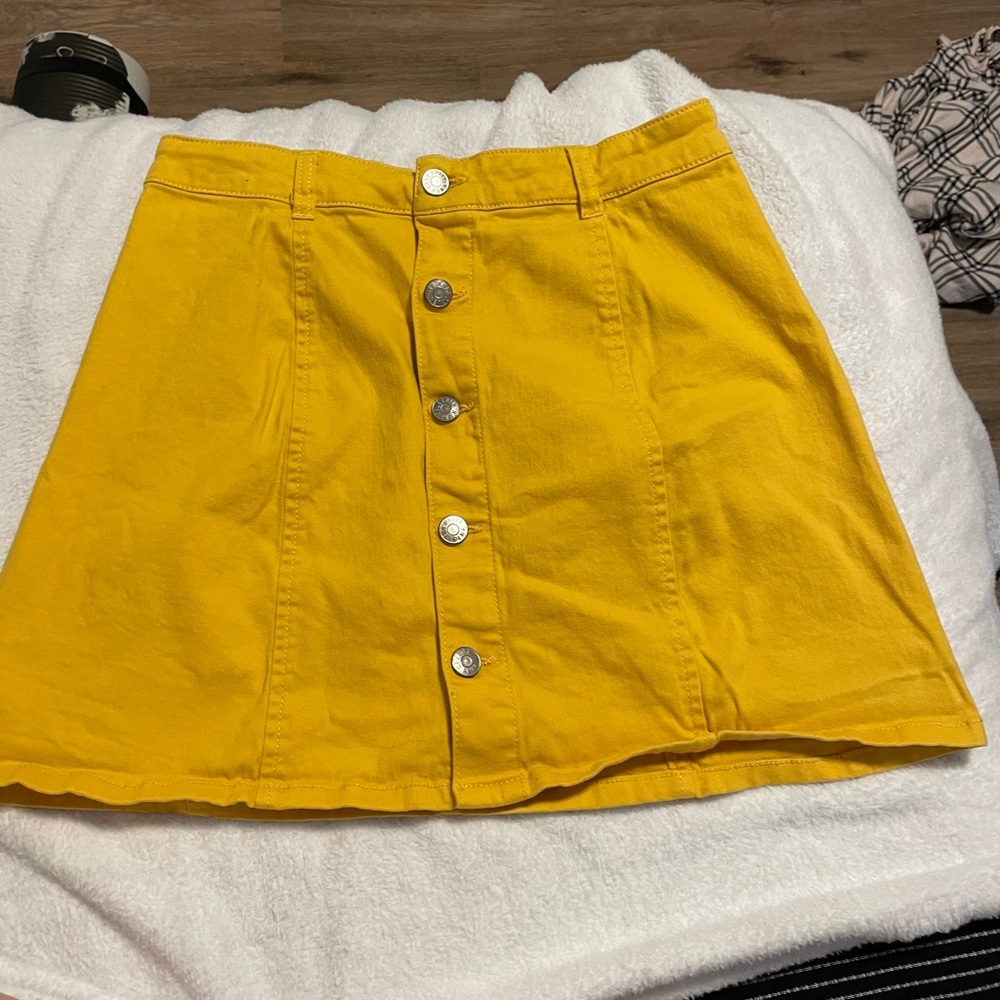 Yellow Jean Style Skirt